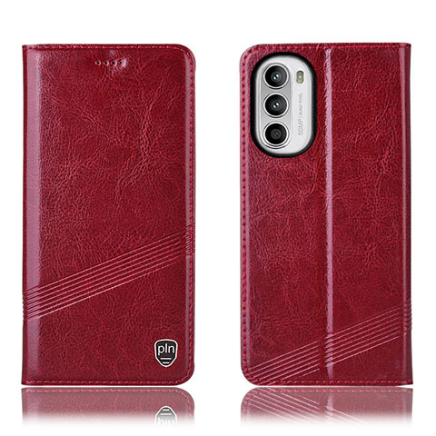 Coque Portefeuille Livre Cuir Etui Clapet H09P pour Motorola MOTO G52 Rouge