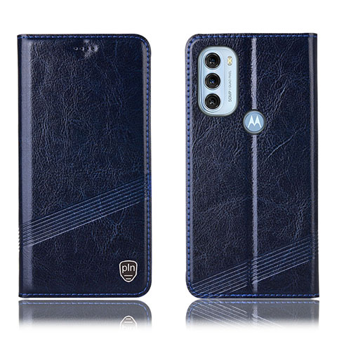 Coque Portefeuille Livre Cuir Etui Clapet H09P pour Motorola Moto G71 5G Bleu