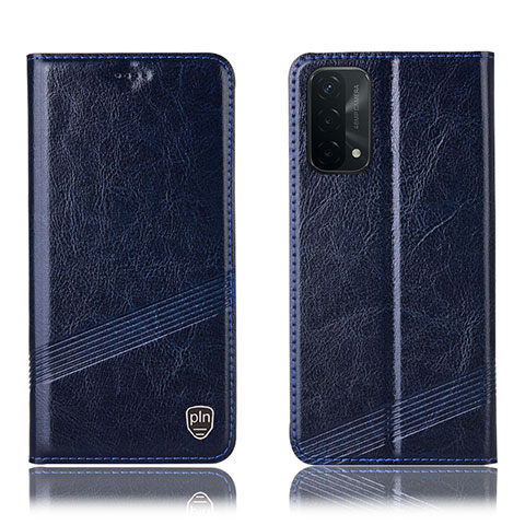 Coque Portefeuille Livre Cuir Etui Clapet H09P pour Oppo A54 5G Bleu