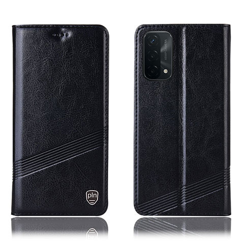 Coque Portefeuille Livre Cuir Etui Clapet H09P pour Oppo A74 5G Noir