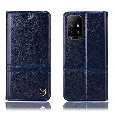 Coque Portefeuille Livre Cuir Etui Clapet H09P pour Oppo A95 5G Bleu