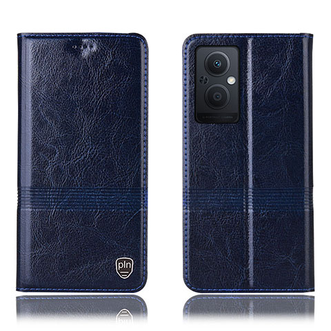 Coque Portefeuille Livre Cuir Etui Clapet H09P pour Oppo F21s Pro 5G Bleu