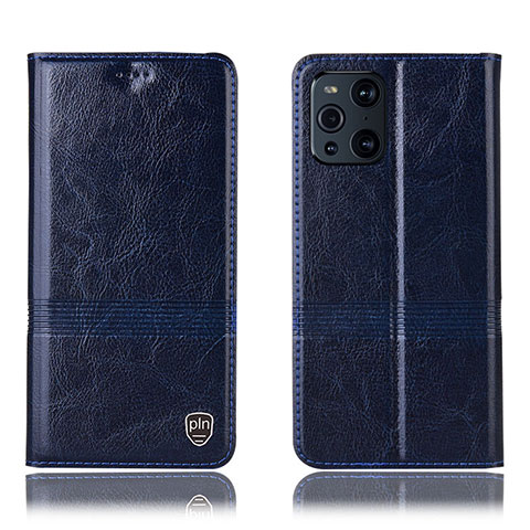 Coque Portefeuille Livre Cuir Etui Clapet H09P pour Oppo Find X3 5G Bleu