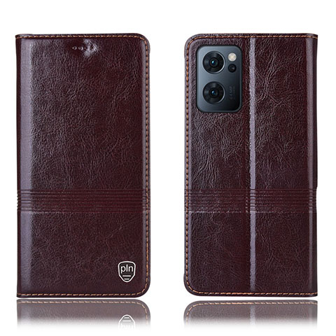 Coque Portefeuille Livre Cuir Etui Clapet H09P pour Oppo Find X5 Lite 5G Marron