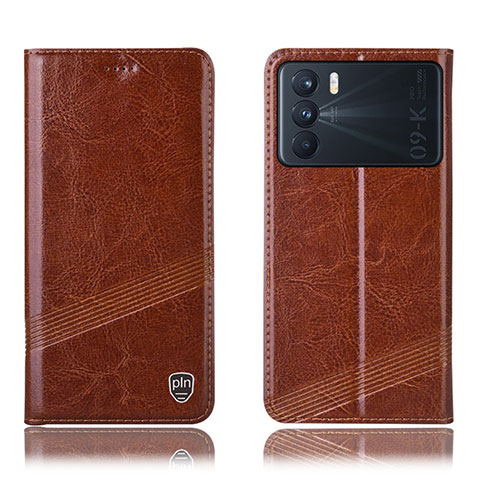 Coque Portefeuille Livre Cuir Etui Clapet H09P pour Oppo K9 Pro 5G Brun Clair