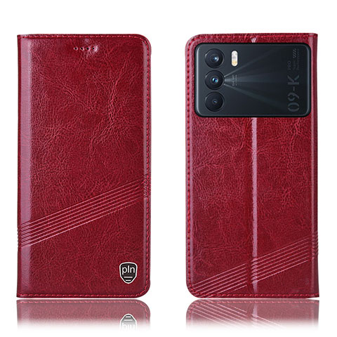 Coque Portefeuille Livre Cuir Etui Clapet H09P pour Oppo K9 Pro 5G Rouge