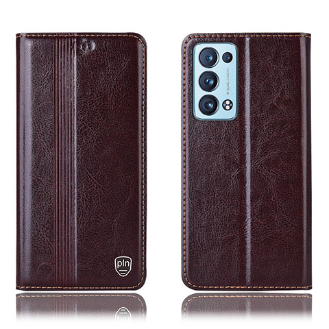 Coque Portefeuille Livre Cuir Etui Clapet H09P pour Oppo Reno6 Pro 5G Marron