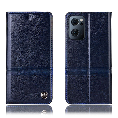 Coque Portefeuille Livre Cuir Etui Clapet H09P pour Oppo Reno7 5G Bleu