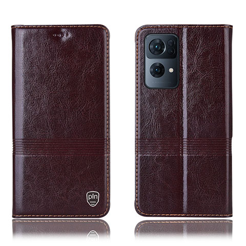 Coque Portefeuille Livre Cuir Etui Clapet H09P pour Oppo Reno7 Pro 5G Marron