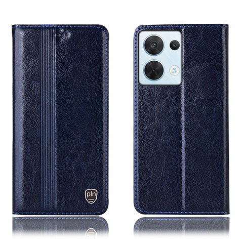 Coque Portefeuille Livre Cuir Etui Clapet H09P pour Oppo Reno8 5G Bleu