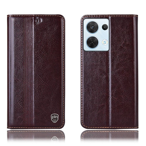 Coque Portefeuille Livre Cuir Etui Clapet H09P pour Oppo Reno9 Pro 5G Marron