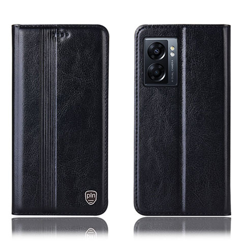 Coque Portefeuille Livre Cuir Etui Clapet H09P pour Realme Narzo 50 5G Noir