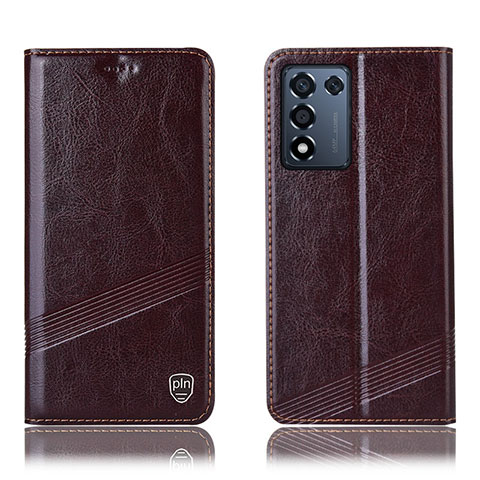 Coque Portefeuille Livre Cuir Etui Clapet H09P pour Realme Q3t 5G Marron