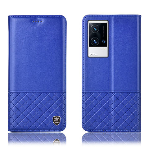 Coque Portefeuille Livre Cuir Etui Clapet H09P pour Vivo iQOO 8 Pro 5G Bleu