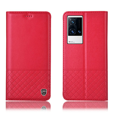 Coque Portefeuille Livre Cuir Etui Clapet H09P pour Vivo iQOO 8 Pro 5G Rouge