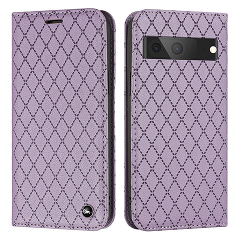 Coque Portefeuille Livre Cuir Etui Clapet H09X pour Google Pixel 7 5G Violet