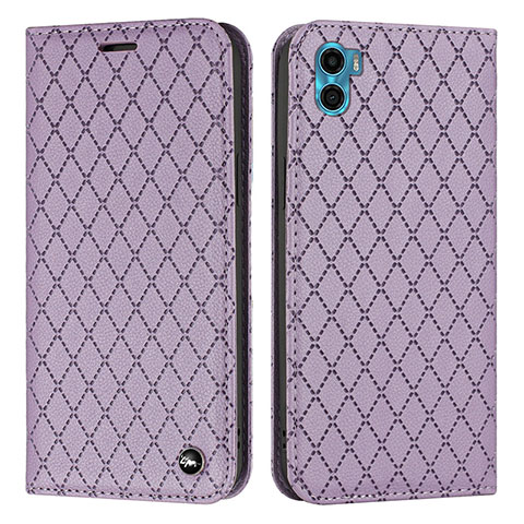 Coque Portefeuille Livre Cuir Etui Clapet H09X pour Motorola Moto E22S Violet