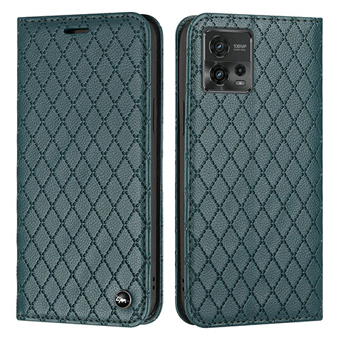 Coque Portefeuille Livre Cuir Etui Clapet H09X pour Motorola Moto G72 Vert