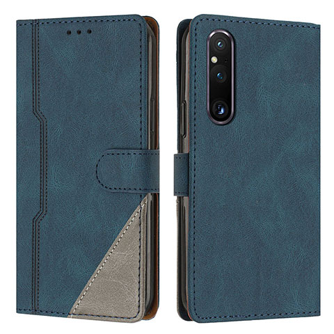 Coque Portefeuille Livre Cuir Etui Clapet H09X pour Sony Xperia 1 V Bleu