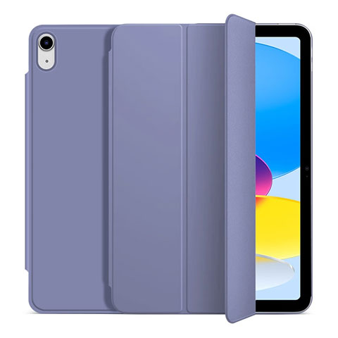 Coque Portefeuille Livre Cuir Etui Clapet H10 pour Apple iPad 10.9 (2022) Gris Lavende