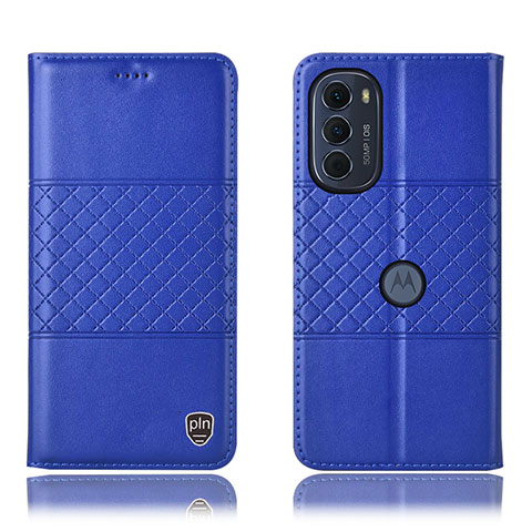 Coque Portefeuille Livre Cuir Etui Clapet H10P pour Motorola Moto Edge (2022) 5G Bleu