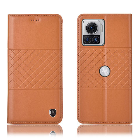 Coque Portefeuille Livre Cuir Etui Clapet H10P pour Motorola Moto Edge 30 Ultra 5G Orange