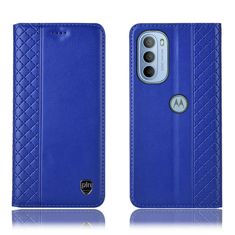 Coque Portefeuille Livre Cuir Etui Clapet H10P pour Motorola Moto G31 Bleu