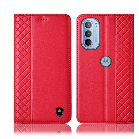 Coque Portefeuille Livre Cuir Etui Clapet H10P pour Motorola Moto G31 Rouge