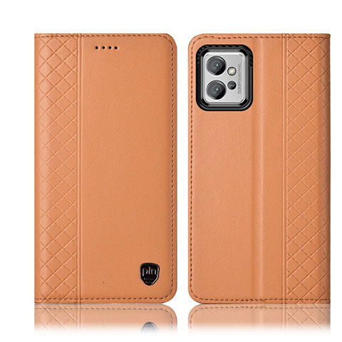 Coque Portefeuille Livre Cuir Etui Clapet H10P pour Motorola Moto G32 Orange