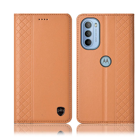 Coque Portefeuille Livre Cuir Etui Clapet H10P pour Motorola Moto G41 Orange