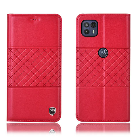 Coque Portefeuille Livre Cuir Etui Clapet H10P pour Motorola Moto G50 5G Rouge