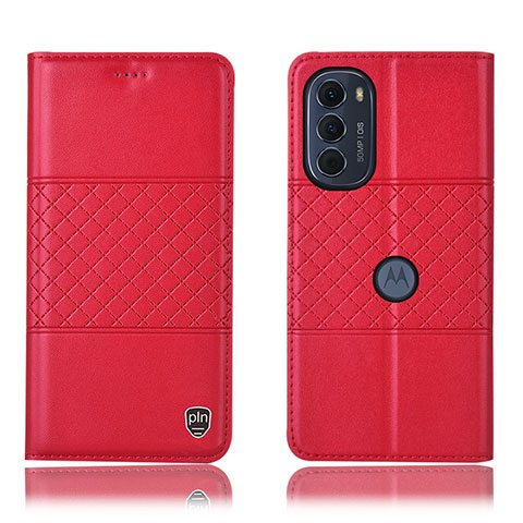 Coque Portefeuille Livre Cuir Etui Clapet H10P pour Motorola MOTO G52 Rouge