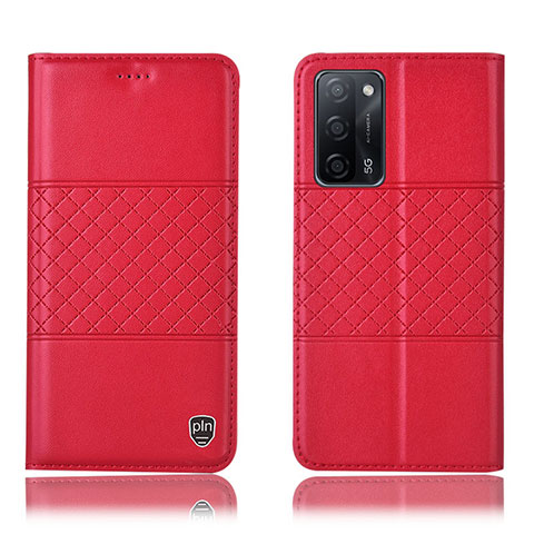 Coque Portefeuille Livre Cuir Etui Clapet H10P pour Oppo A55 5G Rouge