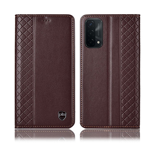 Coque Portefeuille Livre Cuir Etui Clapet H10P pour Oppo A74 5G Marron