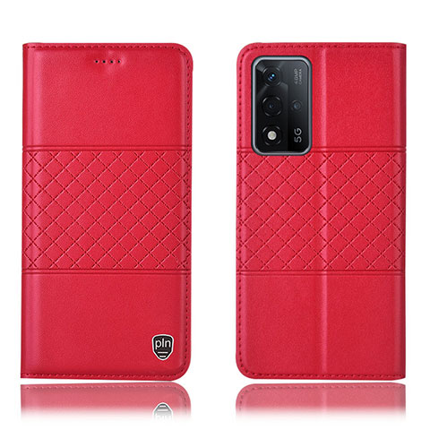 Coque Portefeuille Livre Cuir Etui Clapet H10P pour Oppo A93s 5G Rouge