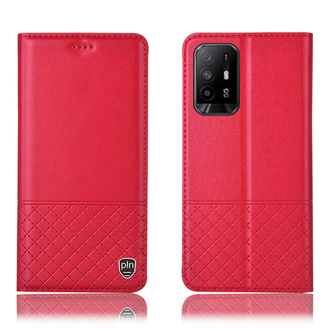 Coque Portefeuille Livre Cuir Etui Clapet H10P pour Oppo A94 5G Rouge