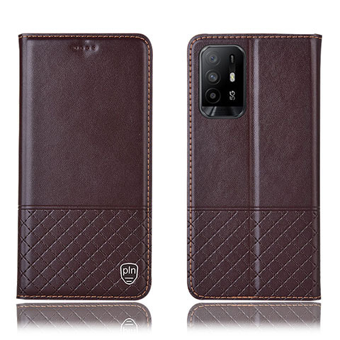 Coque Portefeuille Livre Cuir Etui Clapet H10P pour Oppo A95 5G Marron