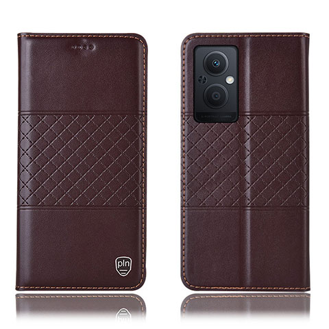 Coque Portefeuille Livre Cuir Etui Clapet H10P pour Oppo F21 Pro 5G Marron