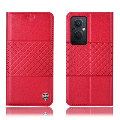 Coque Portefeuille Livre Cuir Etui Clapet H10P pour Oppo F21 Pro 5G Rouge