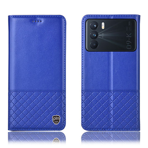 Coque Portefeuille Livre Cuir Etui Clapet H10P pour Oppo K9 Pro 5G Bleu