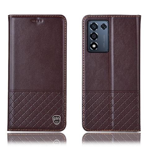 Coque Portefeuille Livre Cuir Etui Clapet H10P pour Oppo K9S 5G Marron