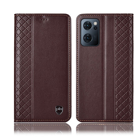 Coque Portefeuille Livre Cuir Etui Clapet H10P pour Oppo Reno7 5G Marron