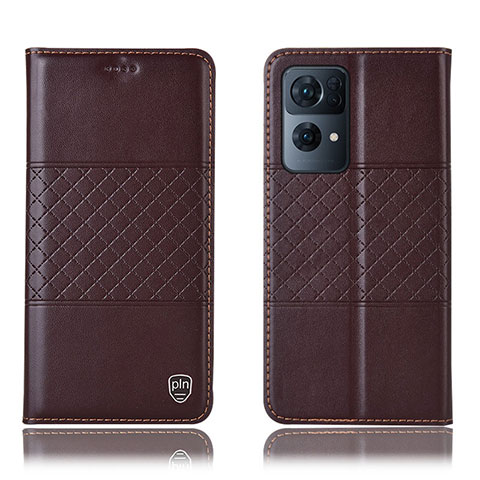 Coque Portefeuille Livre Cuir Etui Clapet H10P pour Oppo Reno7 Pro 5G Marron