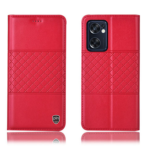 Coque Portefeuille Livre Cuir Etui Clapet H10P pour Oppo Reno7 SE 5G Rouge