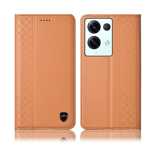 Coque Portefeuille Livre Cuir Etui Clapet H10P pour Oppo Reno8 Pro 5G Orange