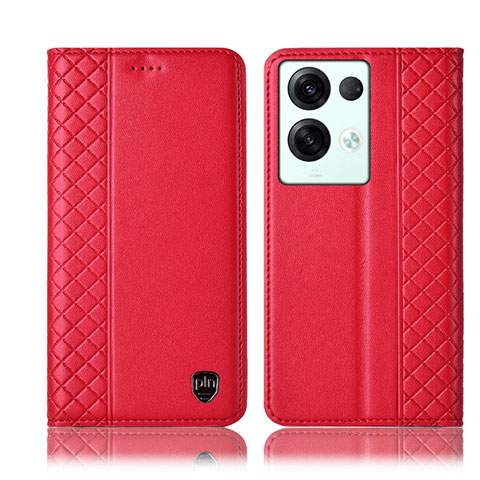 Coque Portefeuille Livre Cuir Etui Clapet H10P pour Oppo Reno8 Pro 5G Rouge