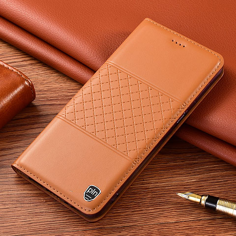 Coque Portefeuille Livre Cuir Etui Clapet H10P pour Samsung Galaxy S21 Plus 5G Orange