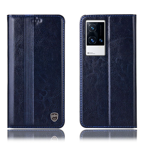 Coque Portefeuille Livre Cuir Etui Clapet H10P pour Vivo iQOO 8 5G Bleu