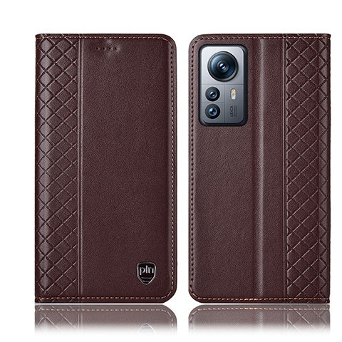 Coque Portefeuille Livre Cuir Etui Clapet H10P pour Xiaomi Mi 12 5G Marron