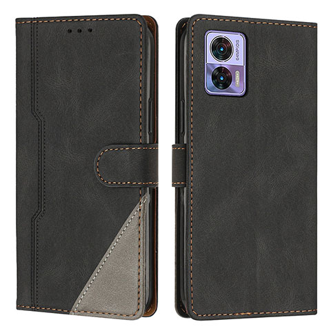 Coque Portefeuille Livre Cuir Etui Clapet H10X pour Motorola Moto Edge 30 Neo 5G Noir